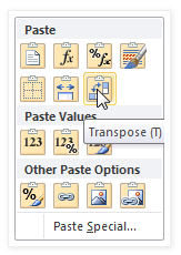 Paste Menu | Mouse Training London Ltd Excel_Paste_Menu