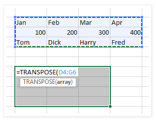 Transpose_example | Mouse Training London Ltd Excel Transpose Example