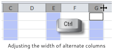 adjusting width of alternate columns