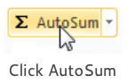 click autosum