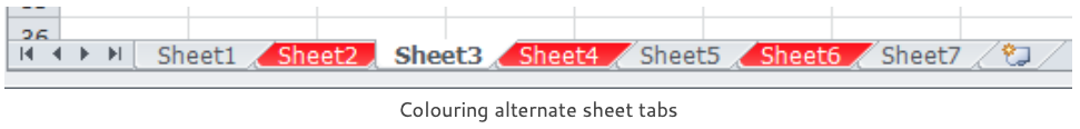 colouring alternate sheet tabs