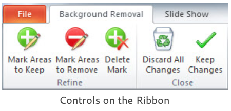controls on the ribbon