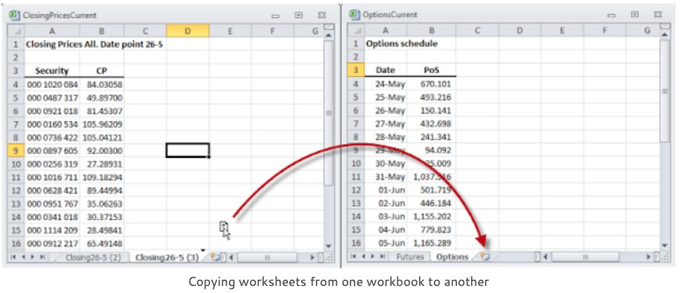 copying worksheets from one workbook to another