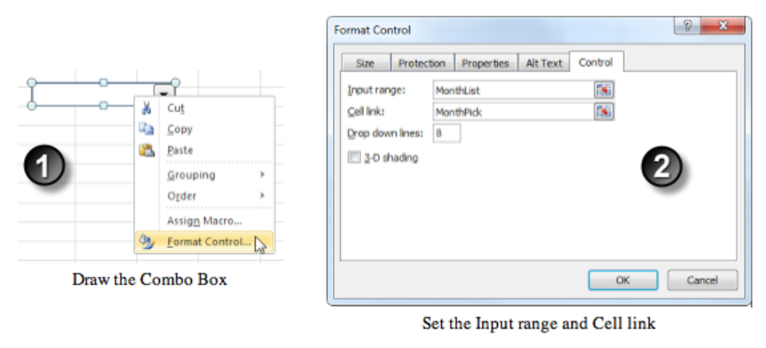 form controls combo box