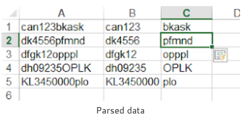parsed data