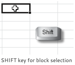 shift key for block selection