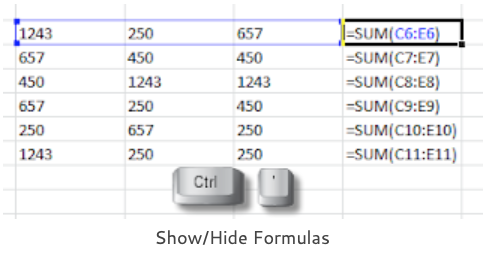 show hide formulas