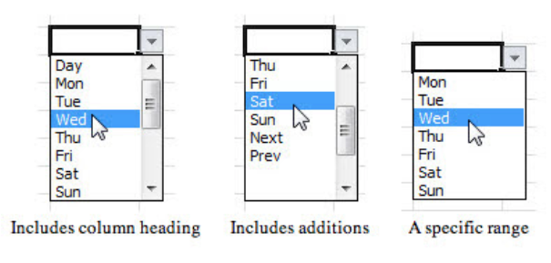 types of drop down