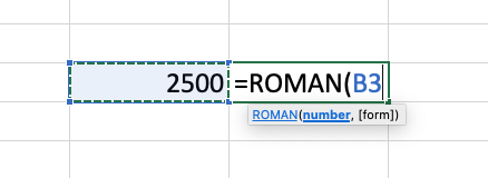 Excel ROMAN function